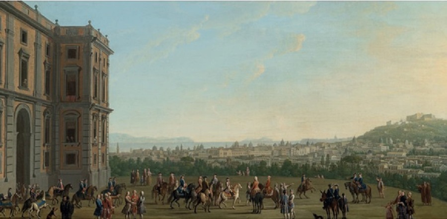 Fernando IV a caballo con la corte