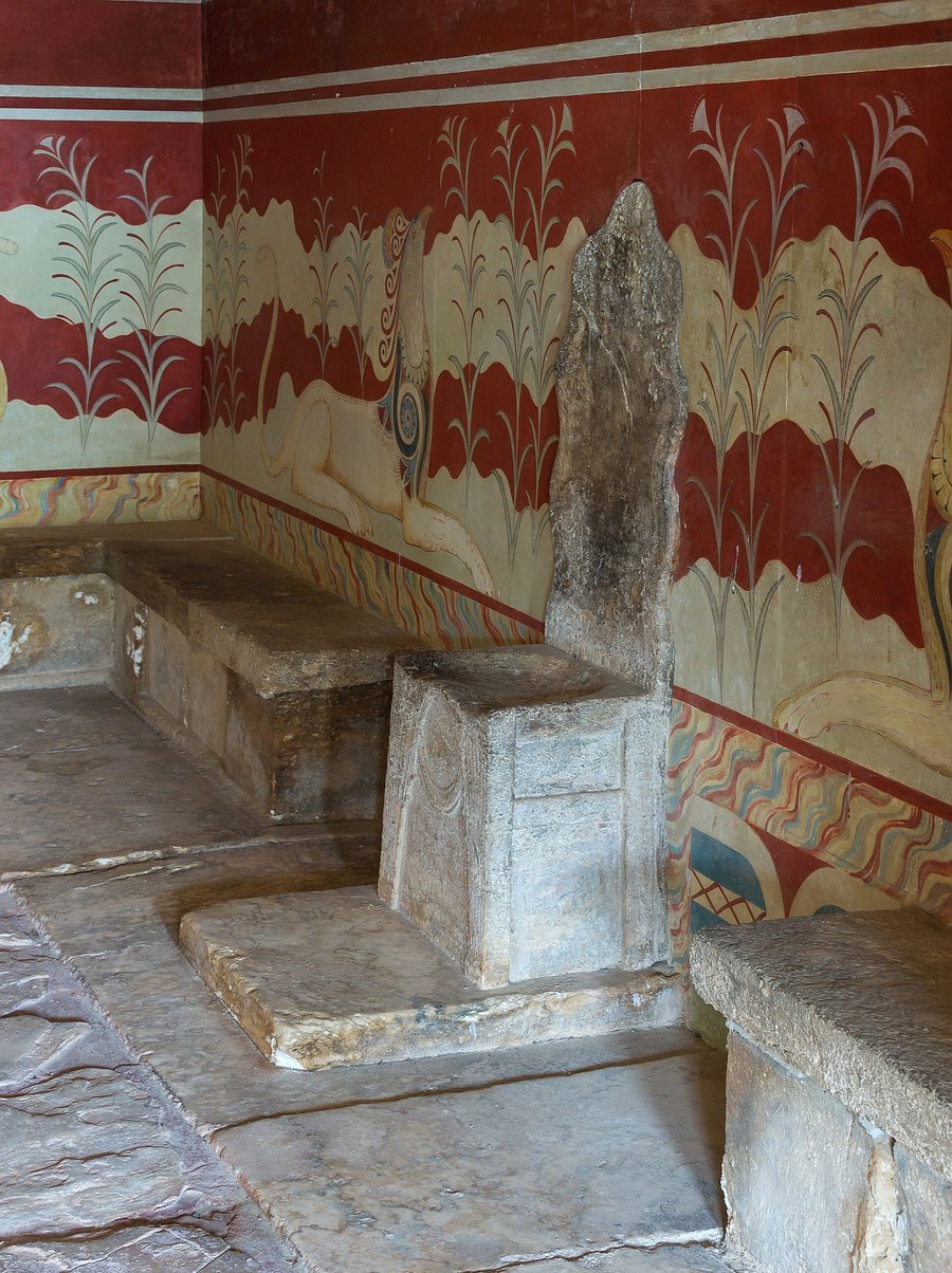 El Trono de Minos en la Sala del Trono de Cnosos