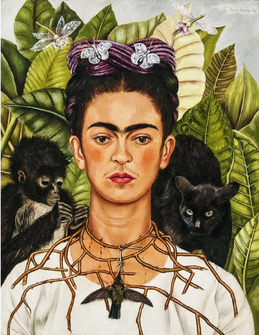 Frida Kahlo, Autorretrato con collar de espinas y colibri, 1940