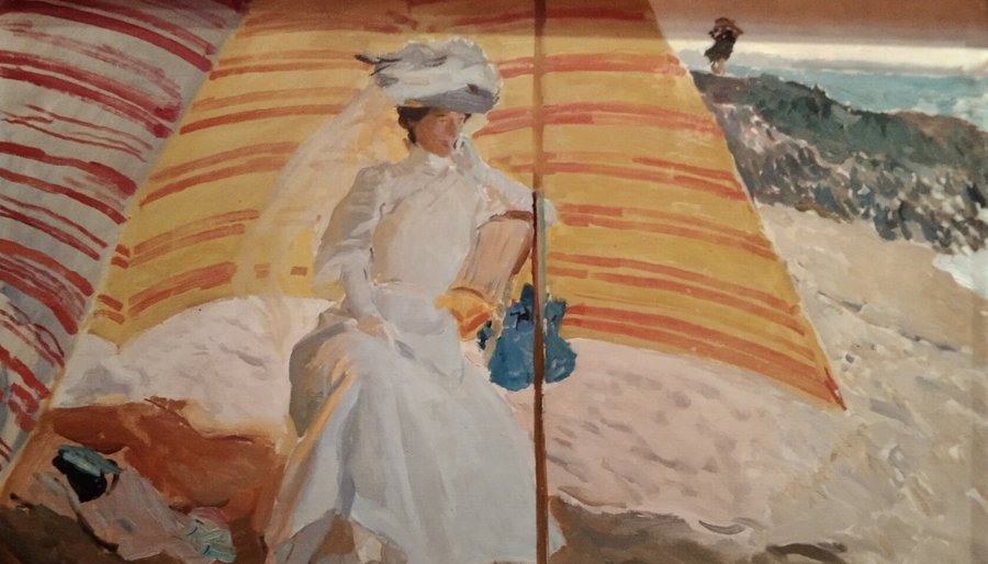 Joaquin Sorolla, Clotilde bajo el toldo, Biarritz, 1906