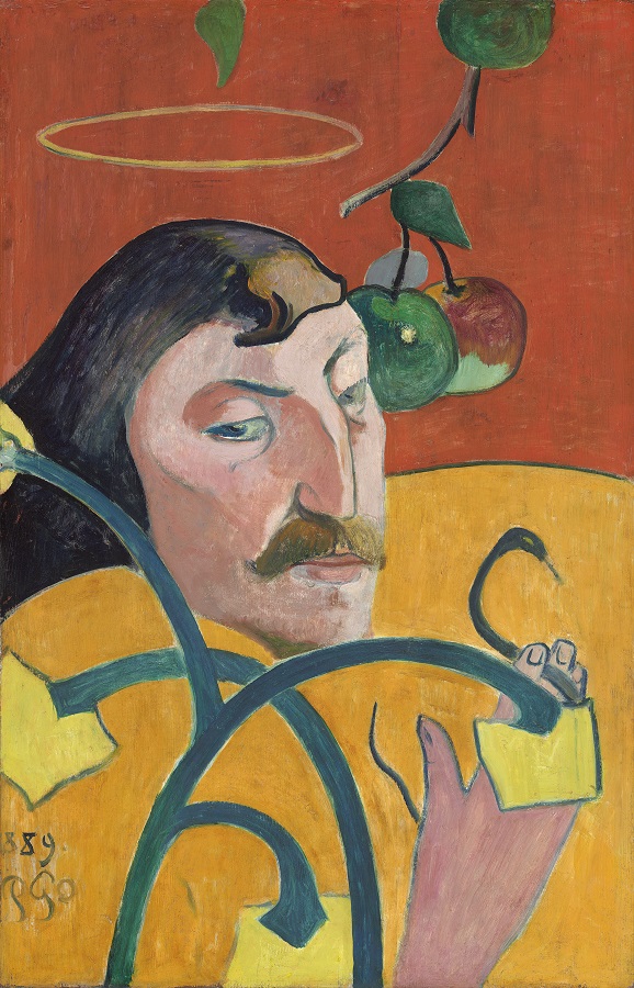 Paul Gauguin Self Portrait with Halo and Snake