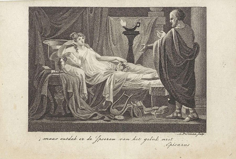 Epicurus and the philosopher Leontion by Ludwig Gottlieb Portman 1803