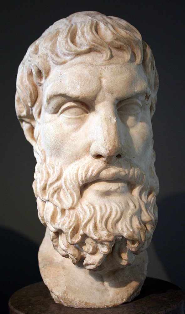 Busto de Epicuro, copia romana en mármol