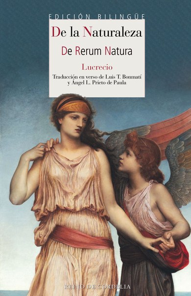 Portada de De la naturaleza, de Lucrecio, en Reino de Cordelia