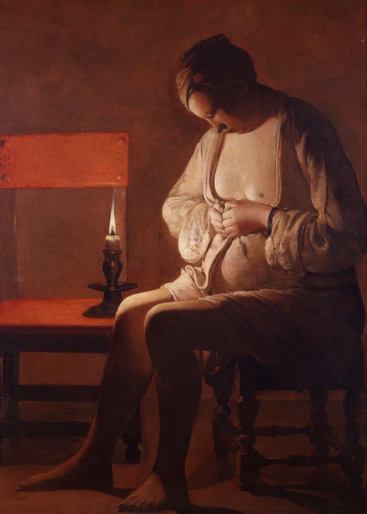 Georges de La Tour La mujer de la pulga c.1632 1635 Palais des ducs de Lorraine Nancy Francia