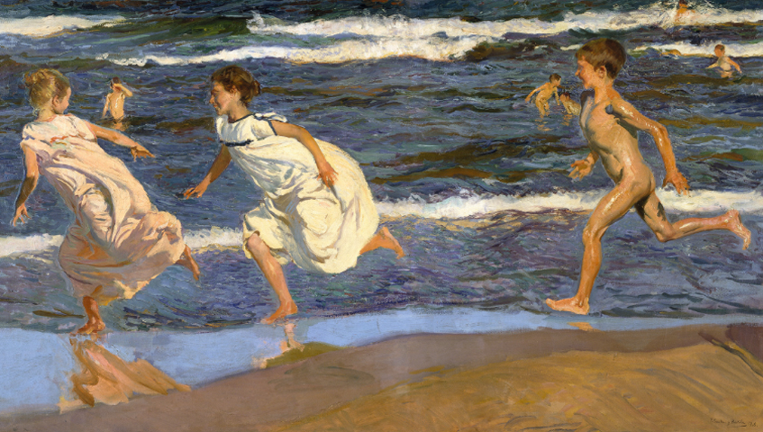 Sorolla: Corriendo por la playa, 1908.