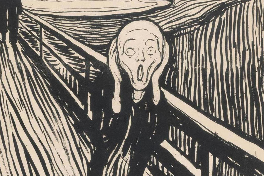 el grito litografia munch