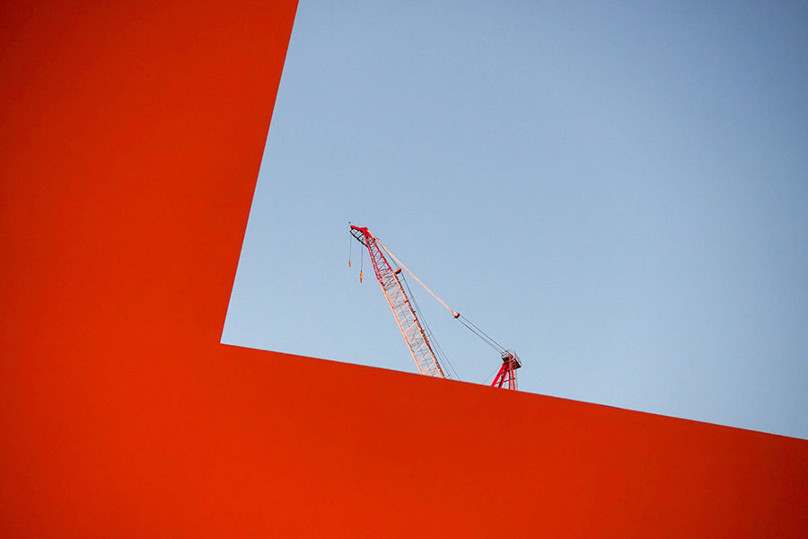 A Crane Forces the Closure of a James Turrell Installation